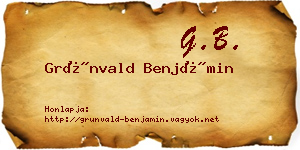 Grünvald Benjámin névjegykártya